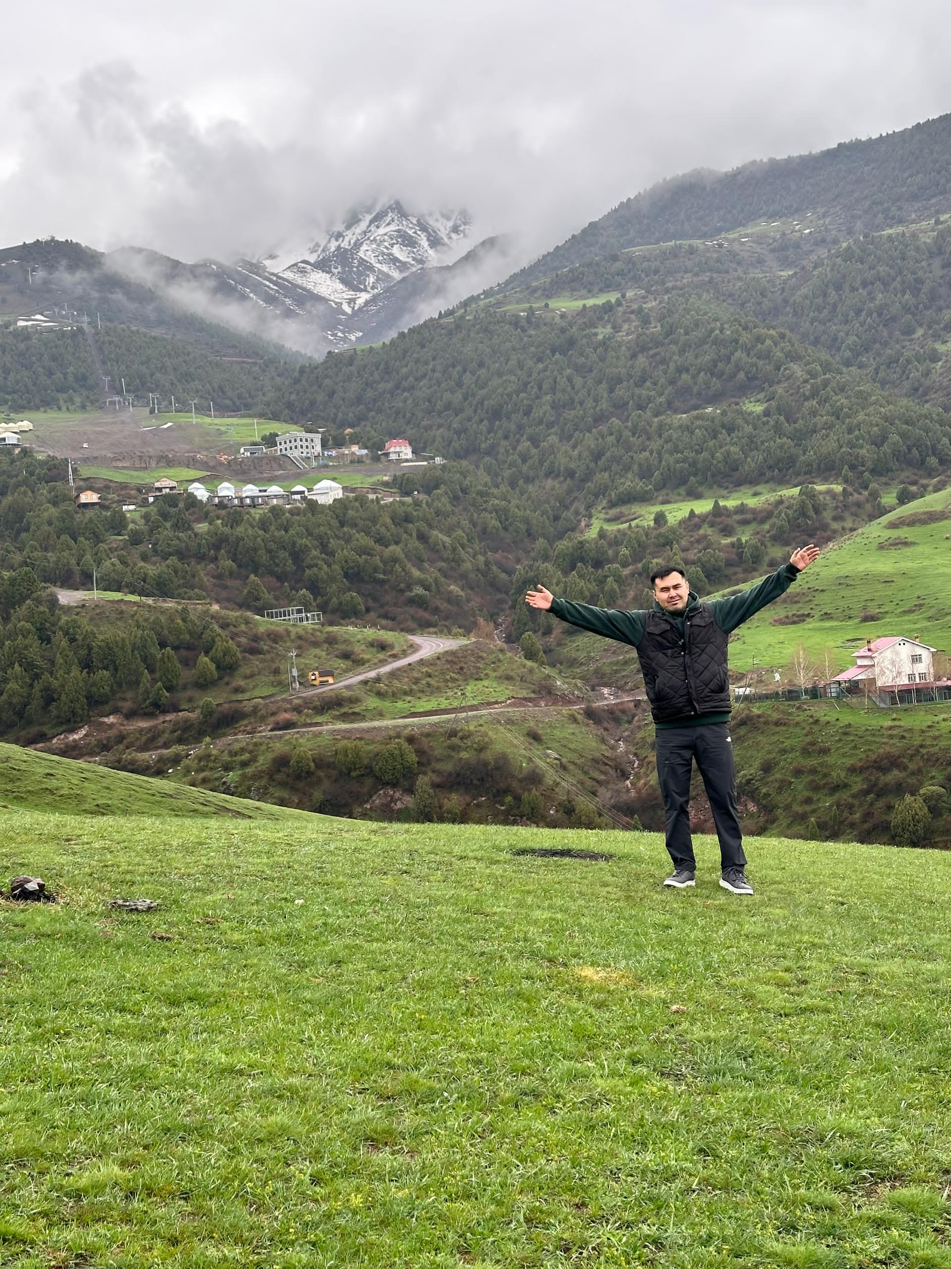 Scenic view of the mountains in Kyrgyzstan, showcasing a breathtaking natural landscape