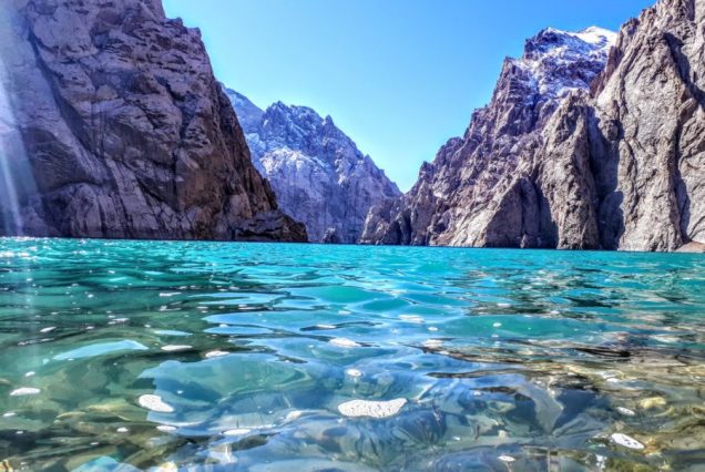 Kel-Suu Lake Scenic view of the mountains in Kyrgyzstan, showcasing a breathtaking natural landscape Kyrgyz Wonders Kyrgyzstan